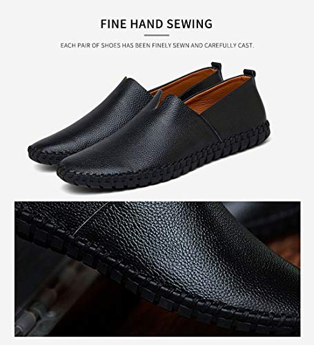 Men's Genuine Leather Loafer Shoes Slip On Soft Walking Driving Shoes
