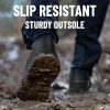 Steel Toe Slip on Work Boots for Men Waterproof Slip Resistant Fire Station Mechanic Boots Comfortable Construction Chelsea