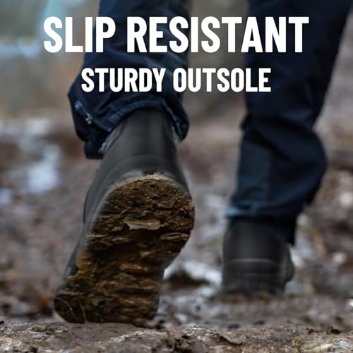 Steel Toe Slip on Work Boots for Men Waterproof Slip Resistant Fire Station Mechanic Boots Comfortable Construction Chelsea