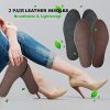 51HHwQ5jDLL.jpg Thin Leather Insoles for Men Black Leather Insoles for Boots Full Length Shoe Inserts for Dress Shoes Thin Shoe Liners for Odor