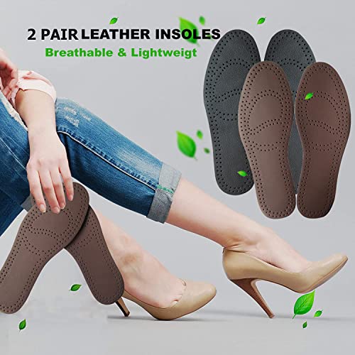 51HHwQ5jDLL.jpg Thin Leather Insoles for Men Black Leather Insoles for Boots Full Length Shoe Inserts for Dress Shoes Thin Shoe Liners for Odor