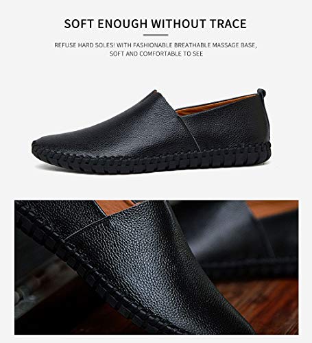 Men's Genuine Leather Loafer Shoes Slip On Soft Walking Driving Shoes