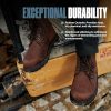Work Boots for Men Soft Toe – 6inch Leather Boots for Construction Rubber Sole Working botas de trabajo para hombre, “Tank”