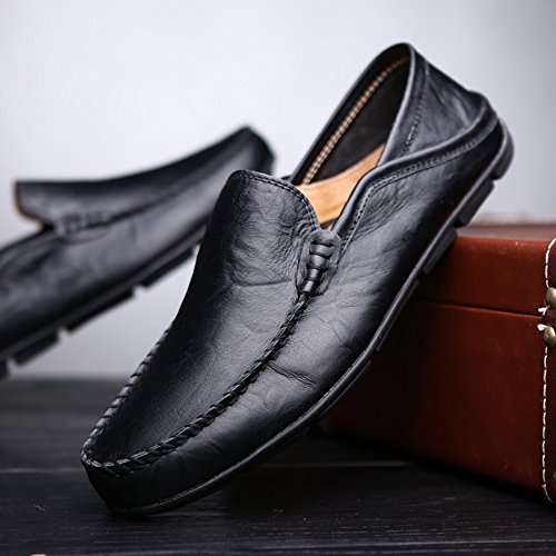 Men's Premium Genuine Leather Casual Slip on Loafers Breathable Driving Shoes Fashion Slipper