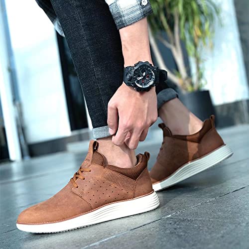 Leather Loafers, Casual Slip-On Sneaker Shoes for Men