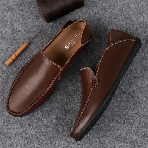 51in46R-jJL.jpg Men's Casual Genuine Leather Slip On Soft Driving Walking Shoes Penny Loafer Flats Shoes