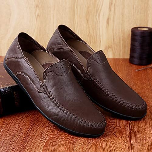 Men's Loafers Genuine Leather Flat Breathable Casual Shoes Handmade Slip On Driving Shoes Fashion Business Shoes