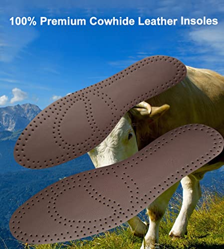 51myuQsf65L.jpg Thin Leather Insoles for Men Black Leather Insoles for Boots Full Length Shoe Inserts for Dress Shoes Thin Shoe Liners for Odor