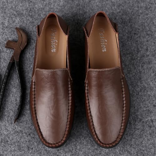 51nGfByIx2L.jpg Men's Casual Genuine Leather Slip On Soft Driving Walking Shoes Penny Loafer Flats Shoes