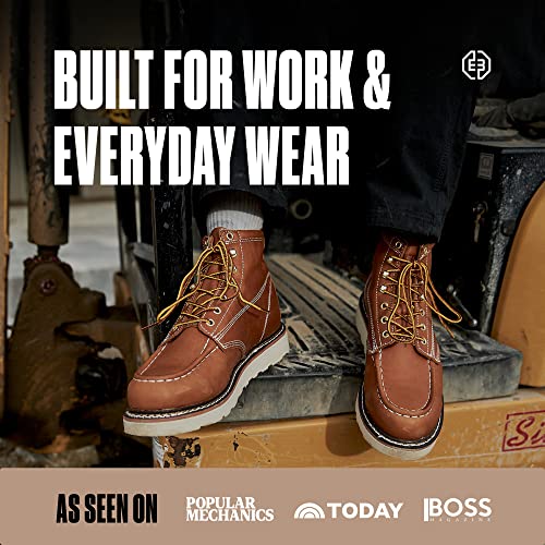 EverBoots Mens Work Boots for Men, Leather EverFit Lightweight Comfort Boot, Anti Slip & Shock Absorption, Soft Oil Grain,