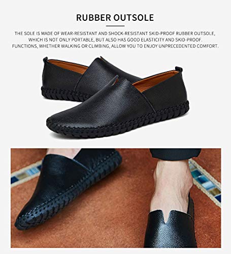 Men's Genuine Leather Loafer Shoes Slip On Soft Walking Driving Shoes